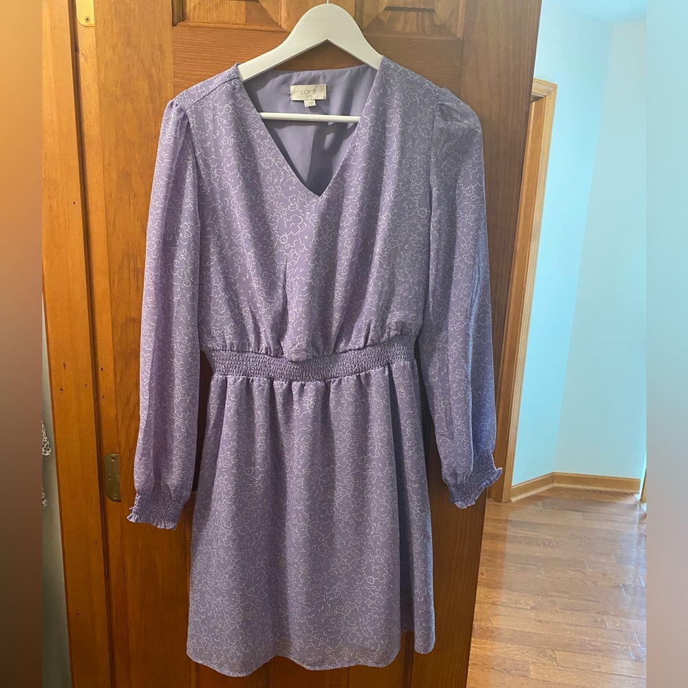 Loft long sleeve purple dress